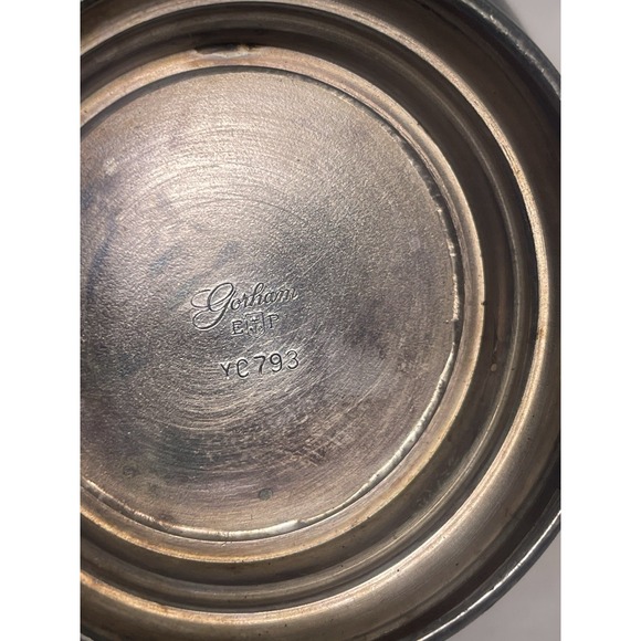 Vintage Gorham EP YC793 silver plated small bowl with patina 4.5". - Picture 3 of 5